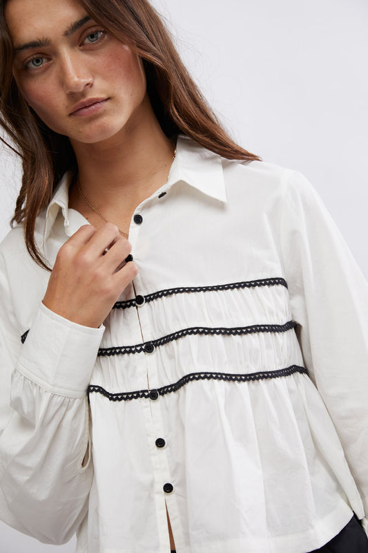 Free People Lace Lover Blouse - Optic White