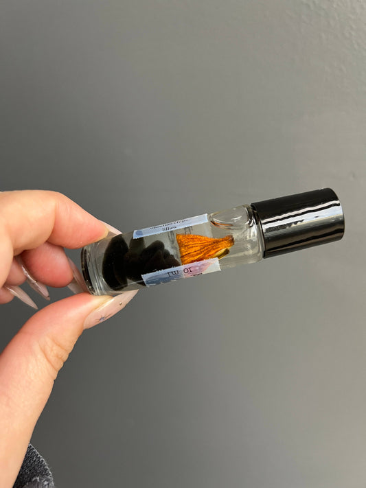 Black Obsidian Crystal Perfume Roller