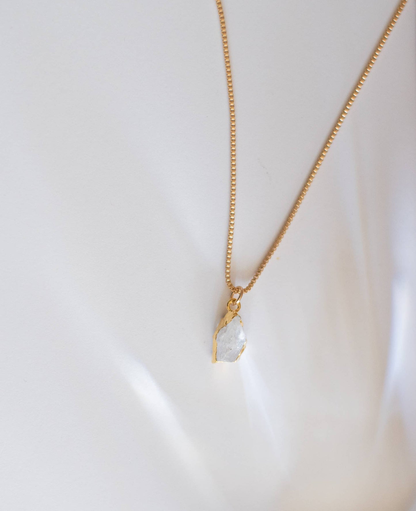 24k Gold Foil Raw Birthstone Necklace