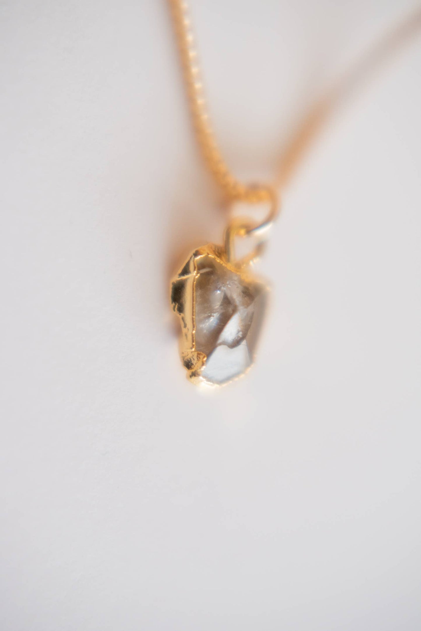 24k Gold Foil Raw Birthstone Necklace