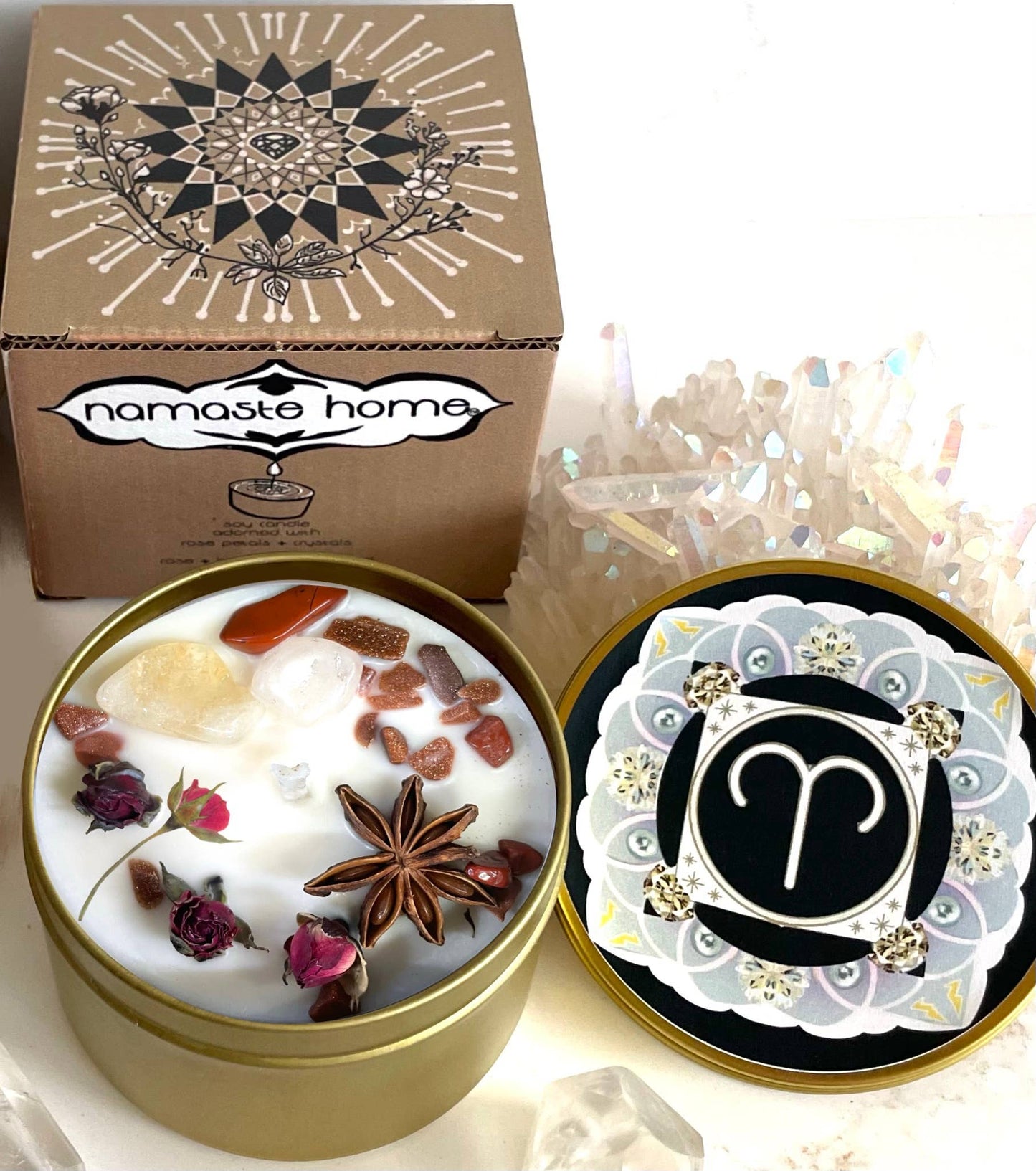 Namaste Home - Zodiac Crystal Candle