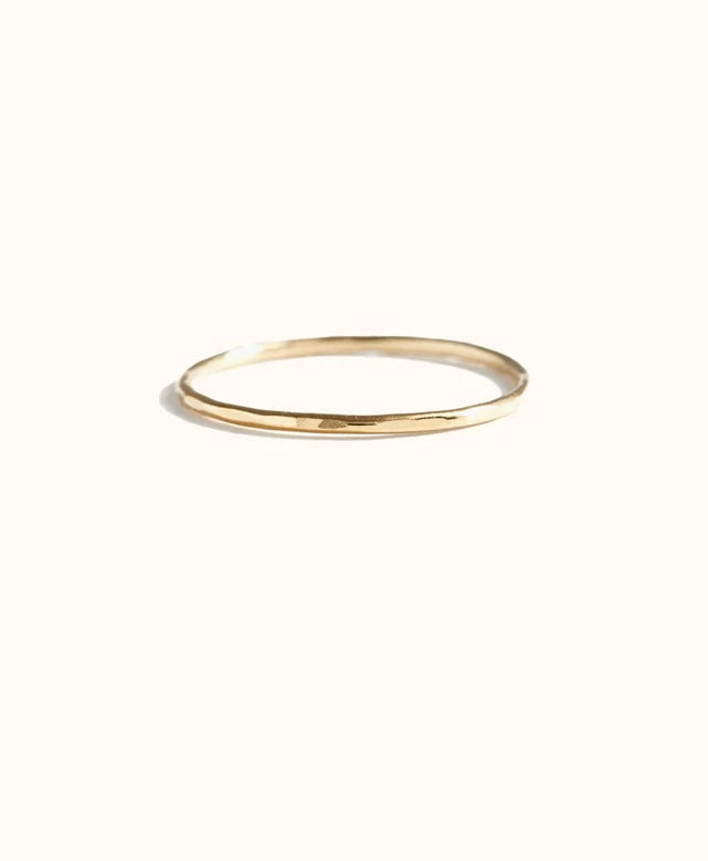 Hammered Stacking Thin Ring - Gold Filled