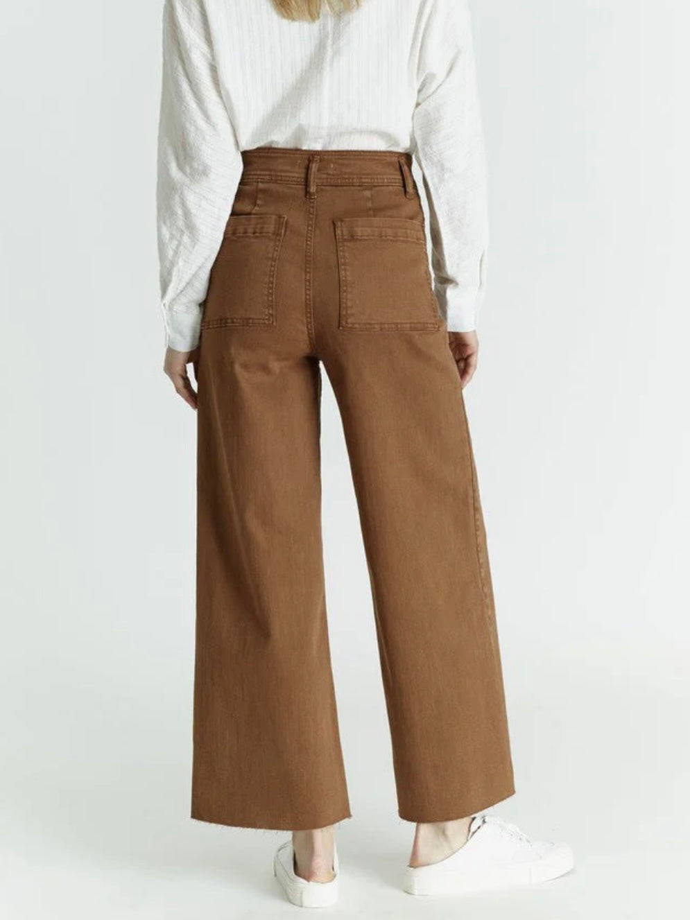 Oat High-Rise Wide Leg Jean — Harvest Brown