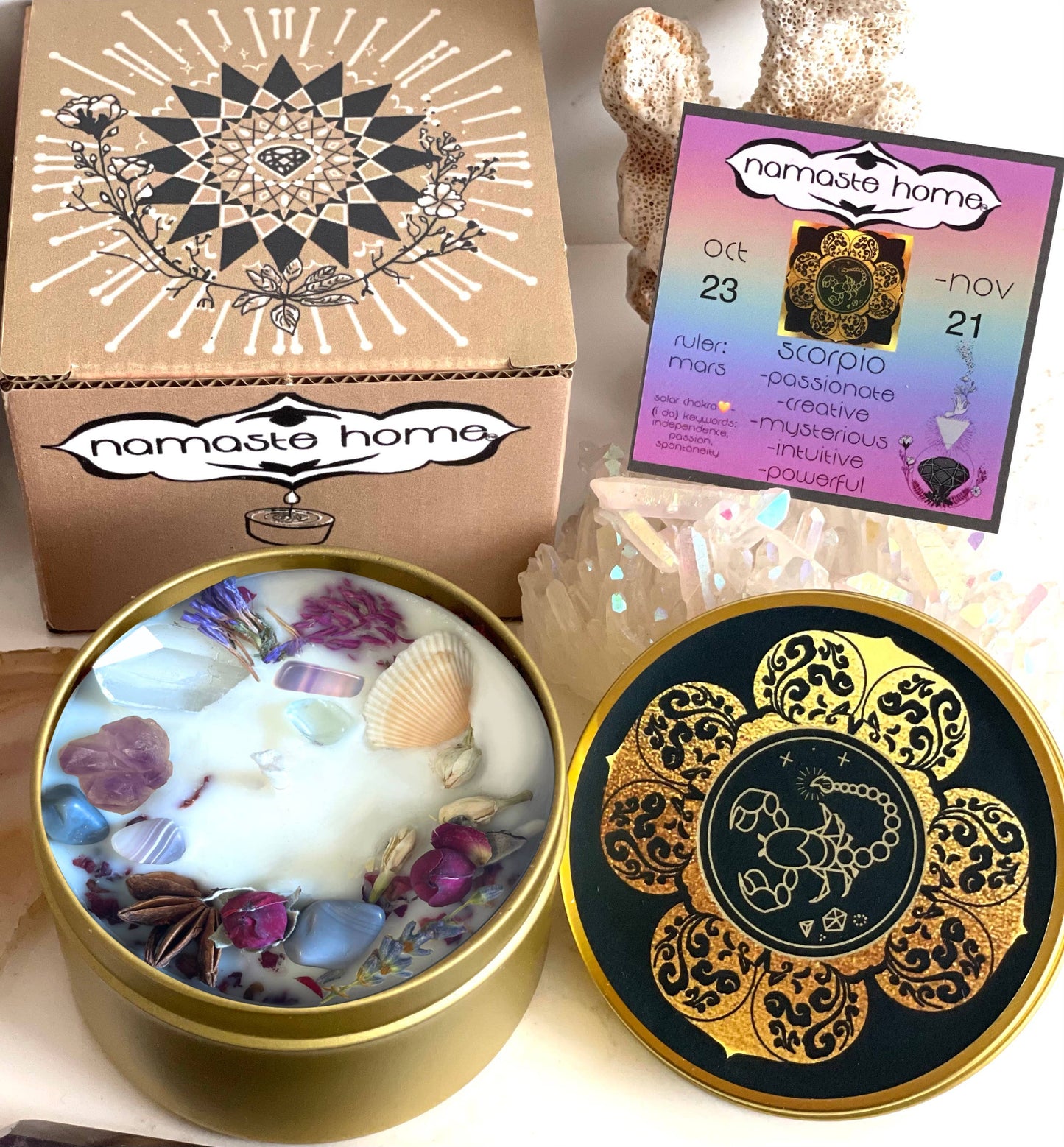 Namaste Home - Zodiac Crystal Candle