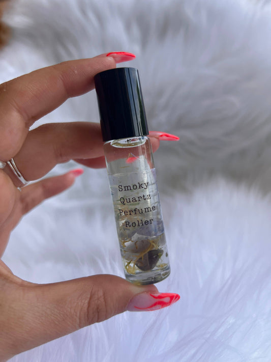 Smoky Quartz Crystal Perfume Roller