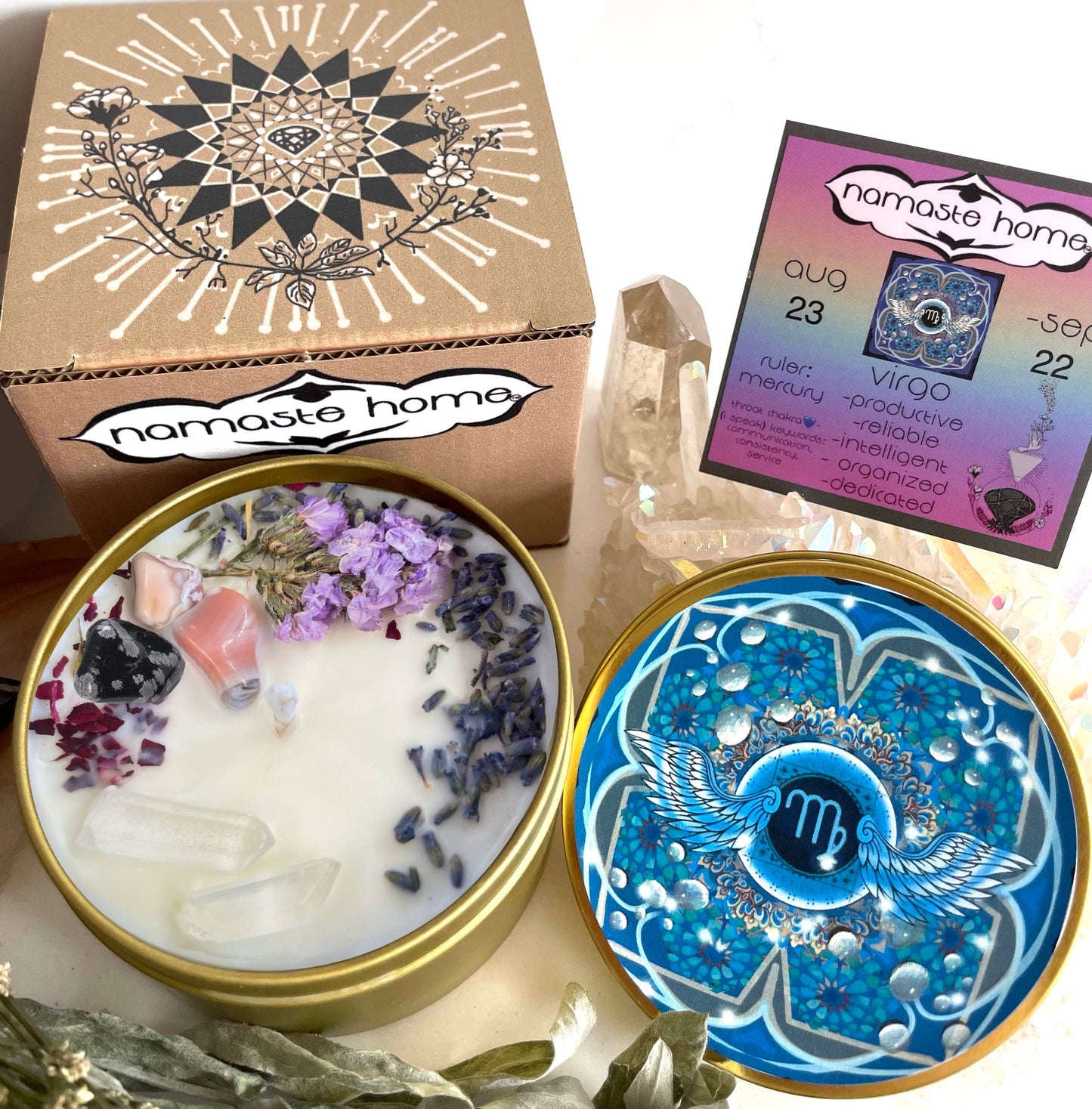 Namaste Home - Zodiac Crystal Candle