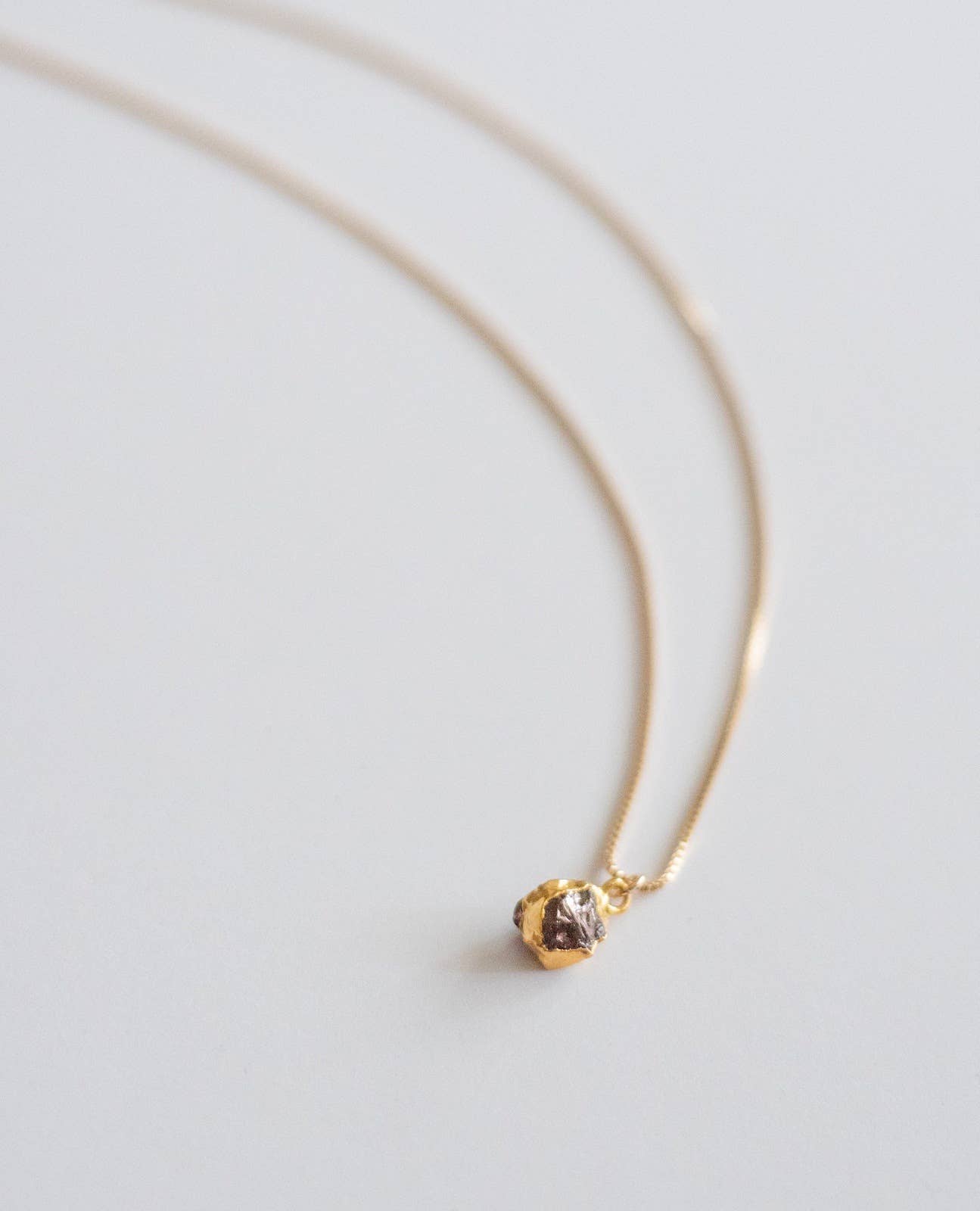 24k Gold Foil Raw Birthstone Necklace